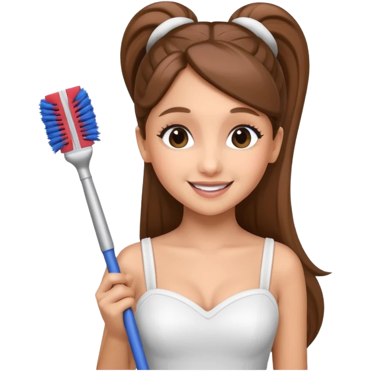 ariana grande holding toilet brush emoji