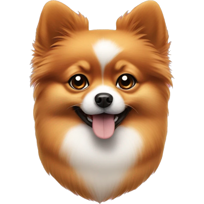 Little Pomeranian dog red color with small ears emoji