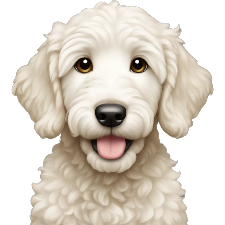 a white cream goldendoodle puppy emoji