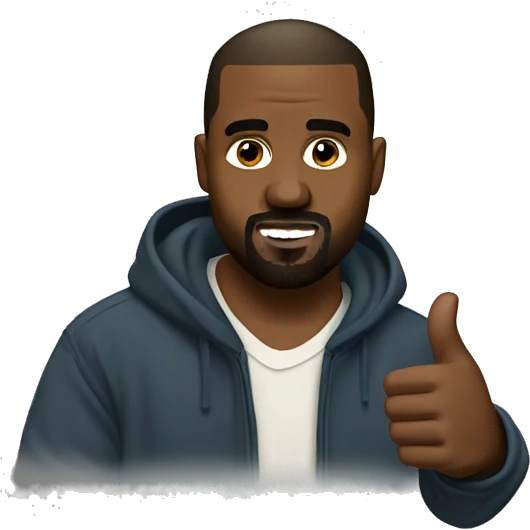 Kanye west giving thumbs up emoji