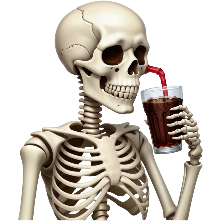 Skeleton drinking Dr Pepper  emoji