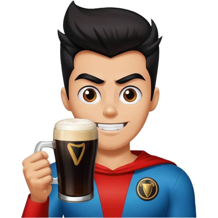 A freakazoid holding a guiness emoji