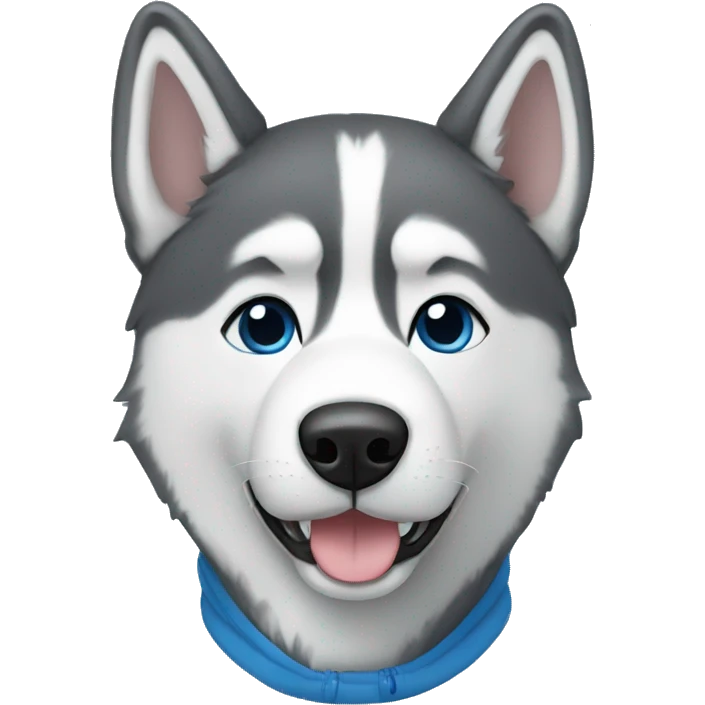 husky in a blue hoodie  emoji