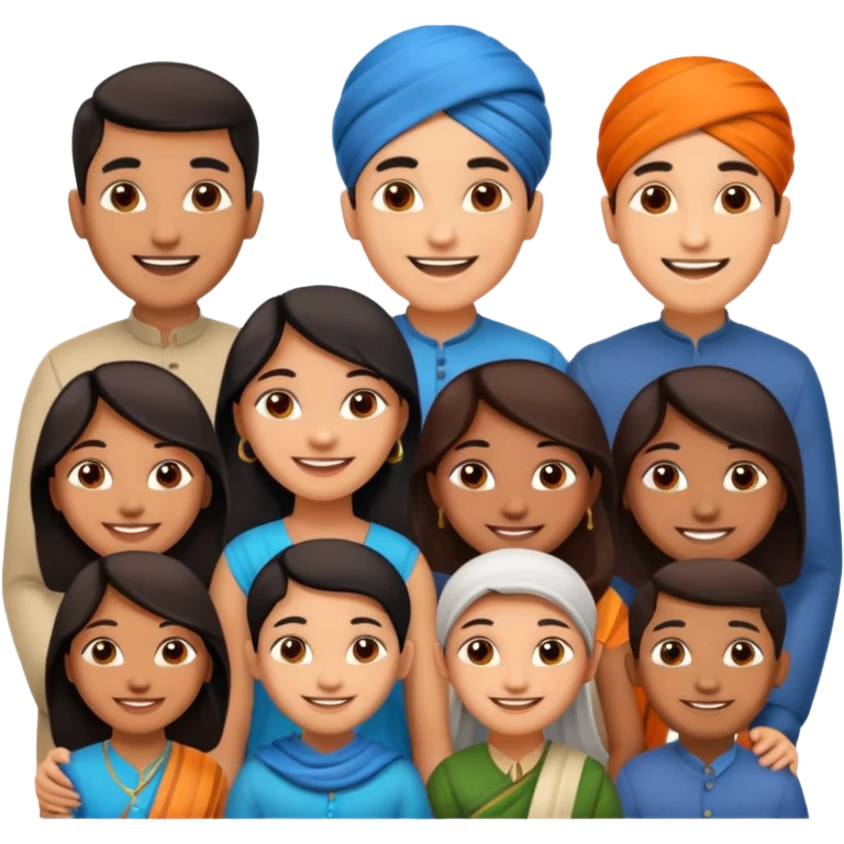 extended indian family emoji