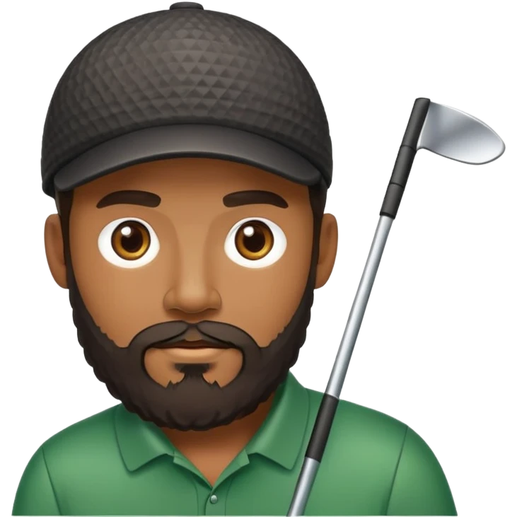 Black golfer with beard emoji