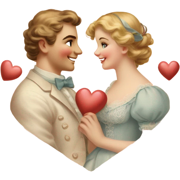 vintage valentine’s day card emoji