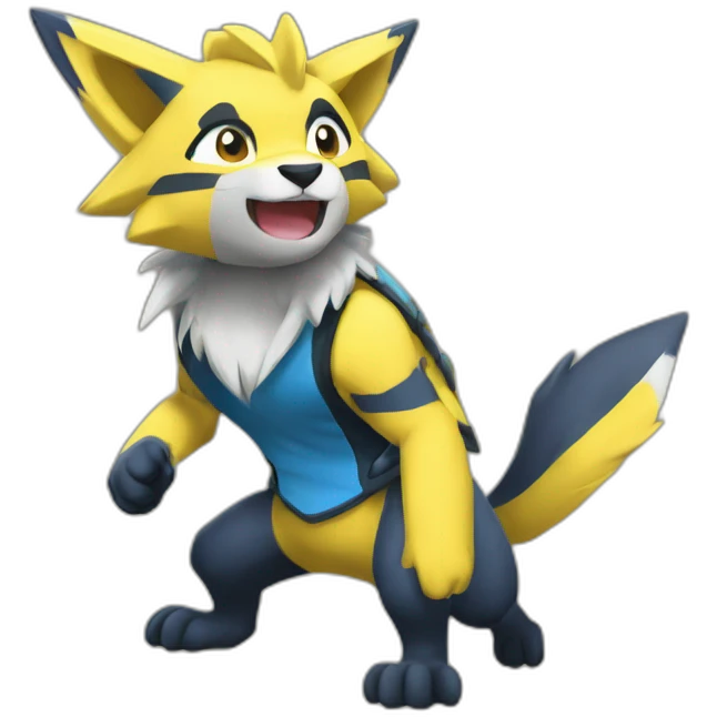 Zeraora jouant à la play emoji
