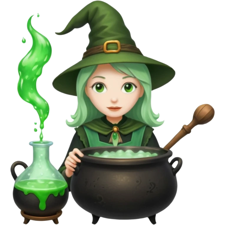 green witch cooking potion emoji