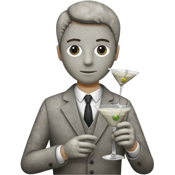 a pile of dust holding a martini emoji