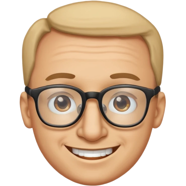 Emoli hombre con lentes mucha frente y nariz grande emoji