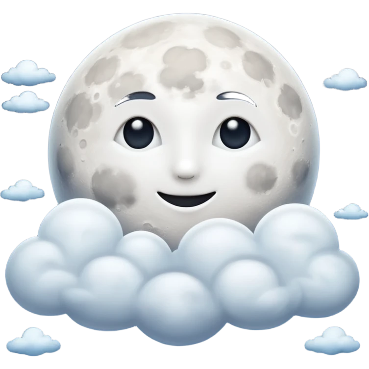 moon with clouds, ultra realistic emoji