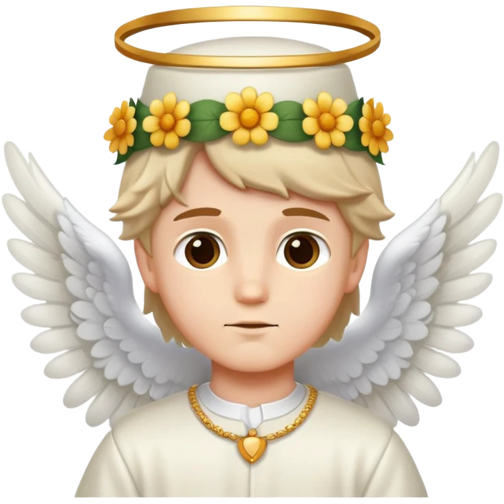 angel with flower hat White boy  emoji