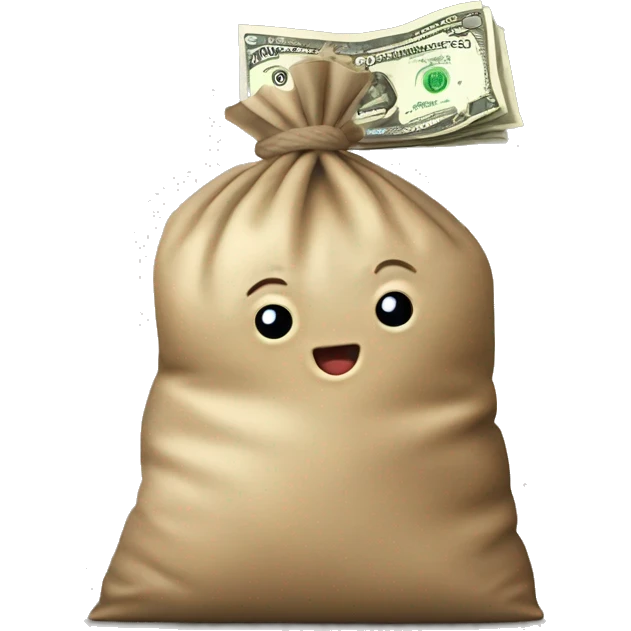 Ladrón con una bolsa con un símbolo de dolar emoji