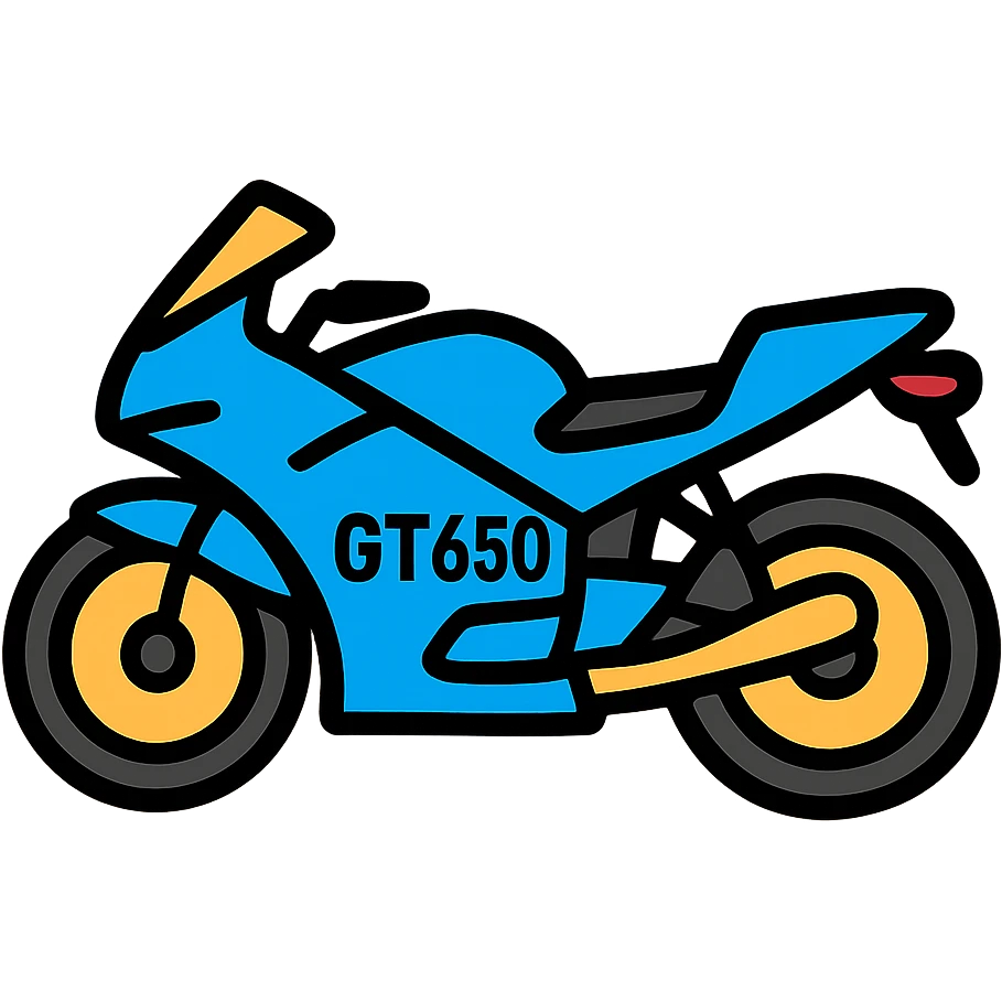 blue GT 650 motorcycle icon emoji