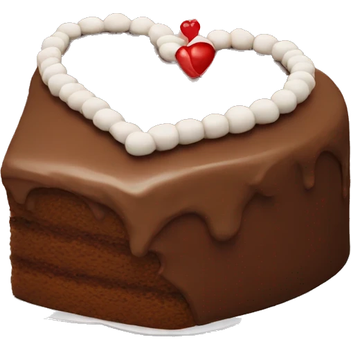 brown heart cake  emoji