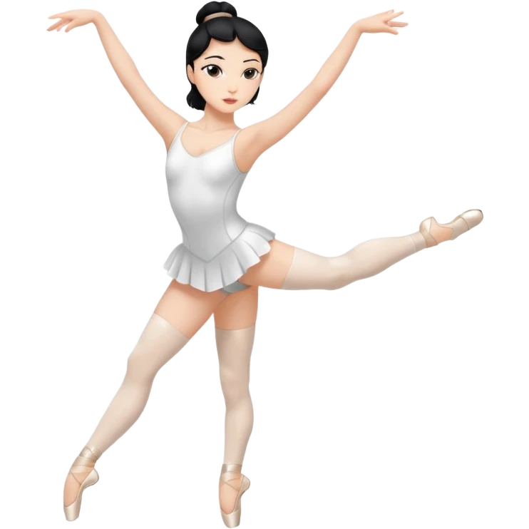 WOMAN BALLET DANCER BLACK HAIR AND NOT IN TUTU emoji
