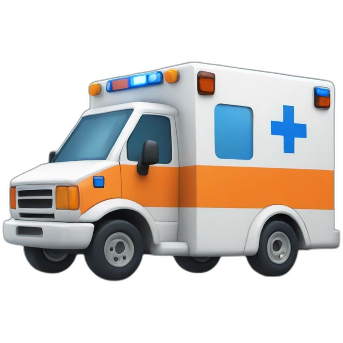 ambulance uniquement en bleu et orange emoji