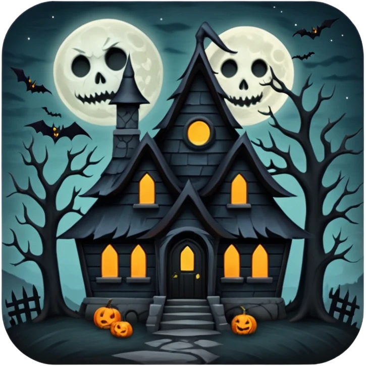 black witch house full moon emoji