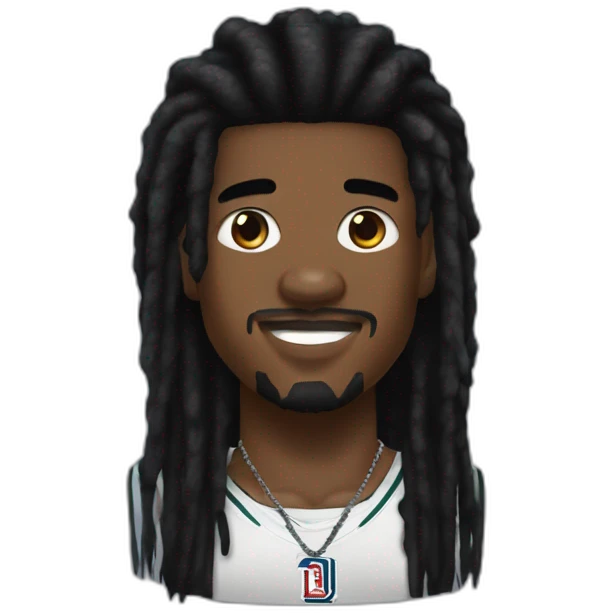 Jimmy butler with slightly long black emo hair and piercings emoji
