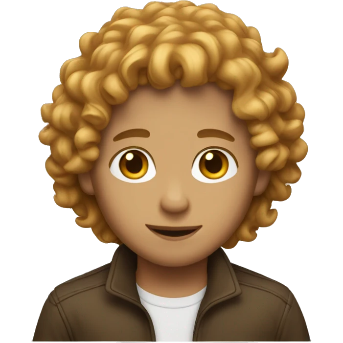 boy with long caramel blond curly hair emoji