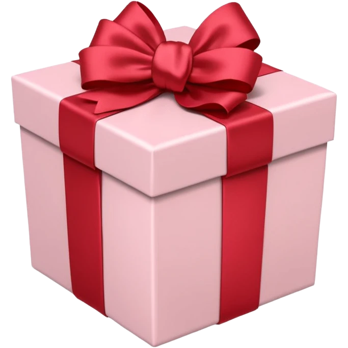 gift box pale pink with red satin bow emoji