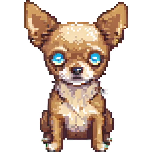 pixel art chihuahua dog, small pixelated dog emoji