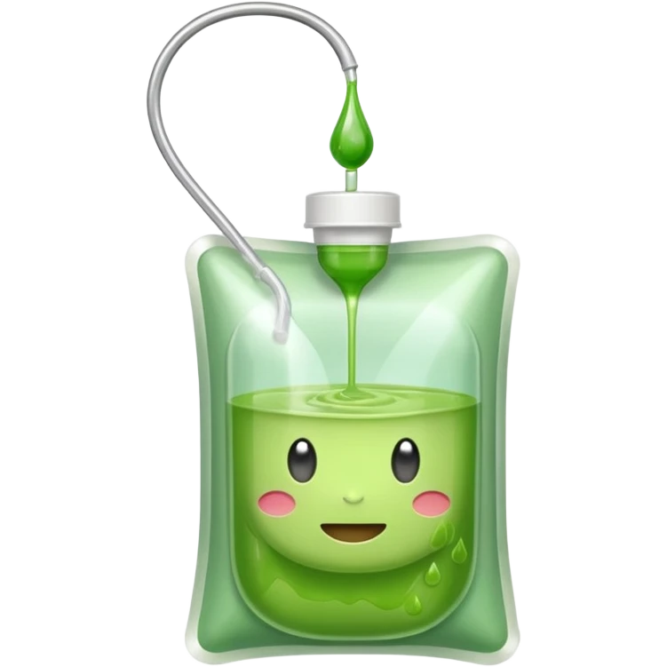 Matcha in iv drip bag emoji