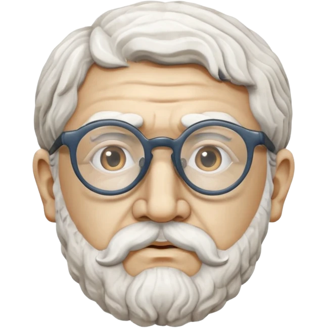 marble greek statue head  with spectacles emoji