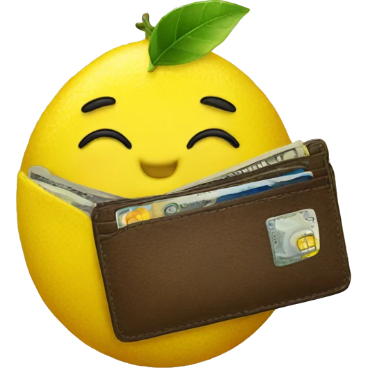 a lemon with a wallet  emoji