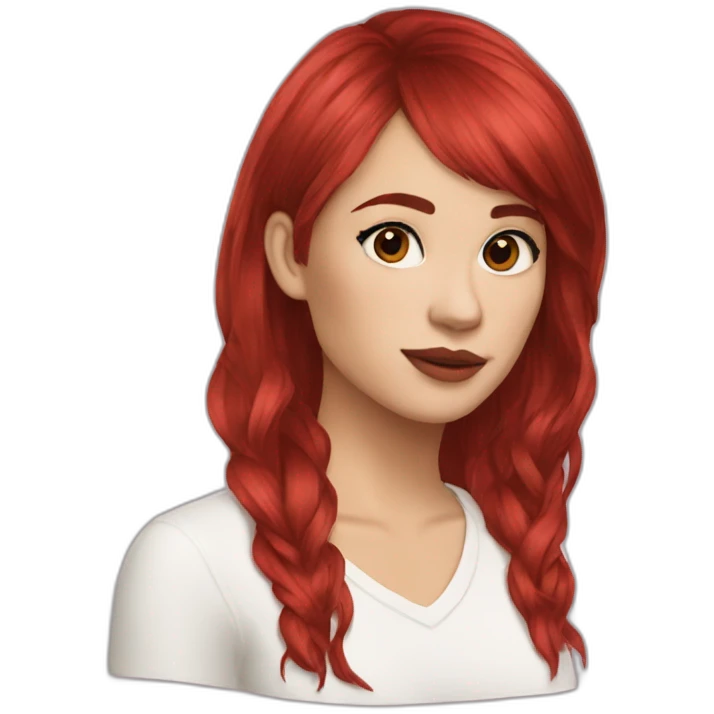 Morgane Alvaro red bangs hair emoji