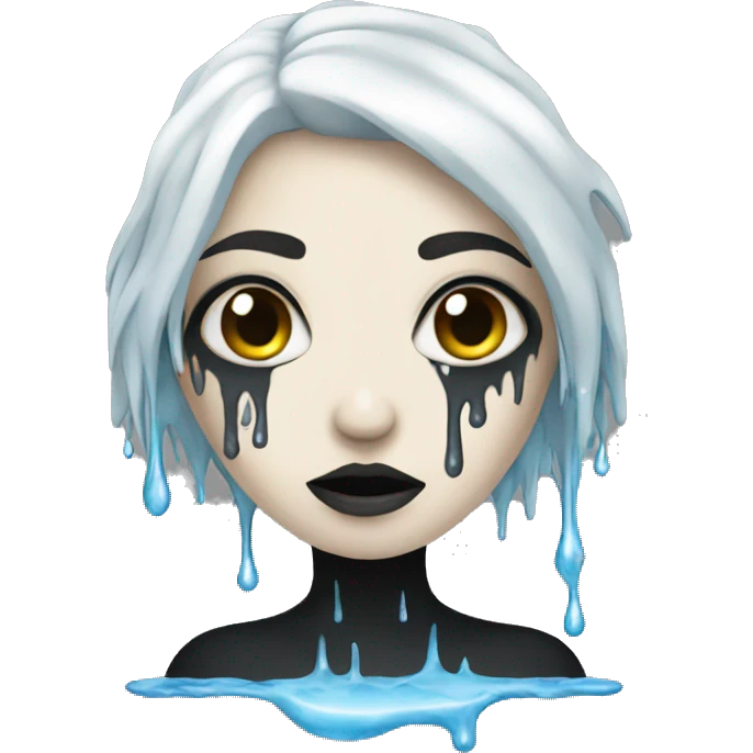 white goth women with water on her and dripping off her  emoji