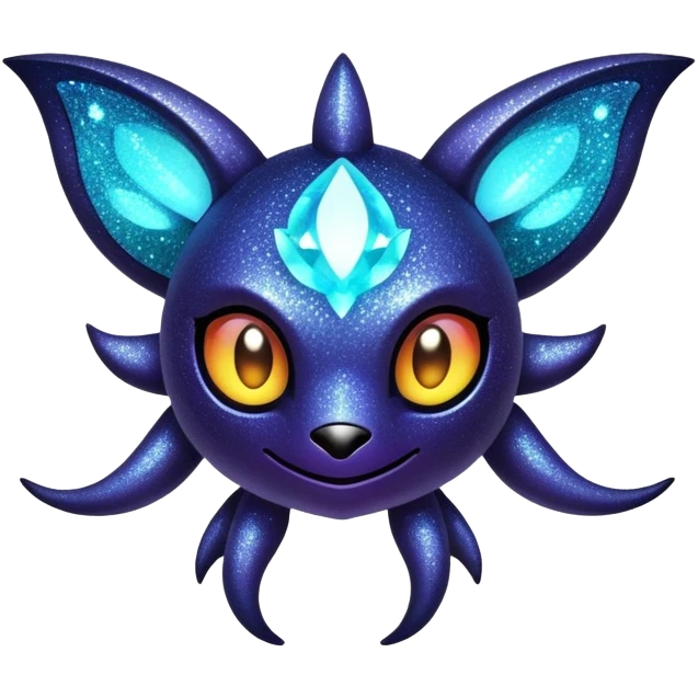 Dark Randomly-colored sparkly exotic Fakémon-creature emoji