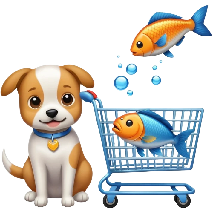 Dog and Fish Going shoppen emoji