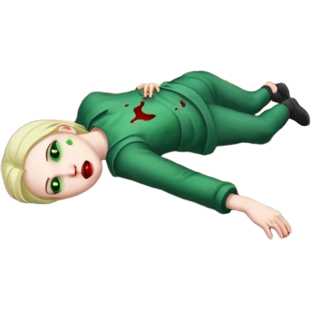 deead body full on track train track green blood emoji