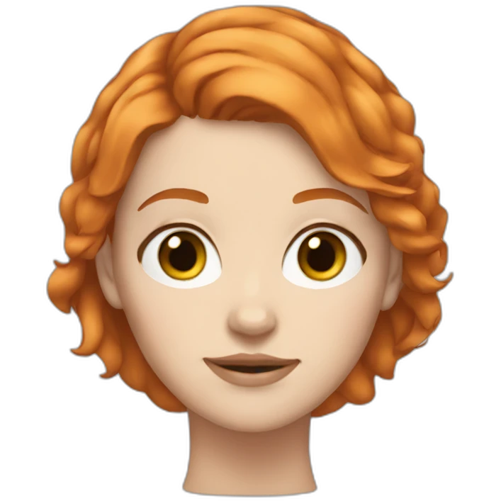 normal white girl short ginger hair emoji