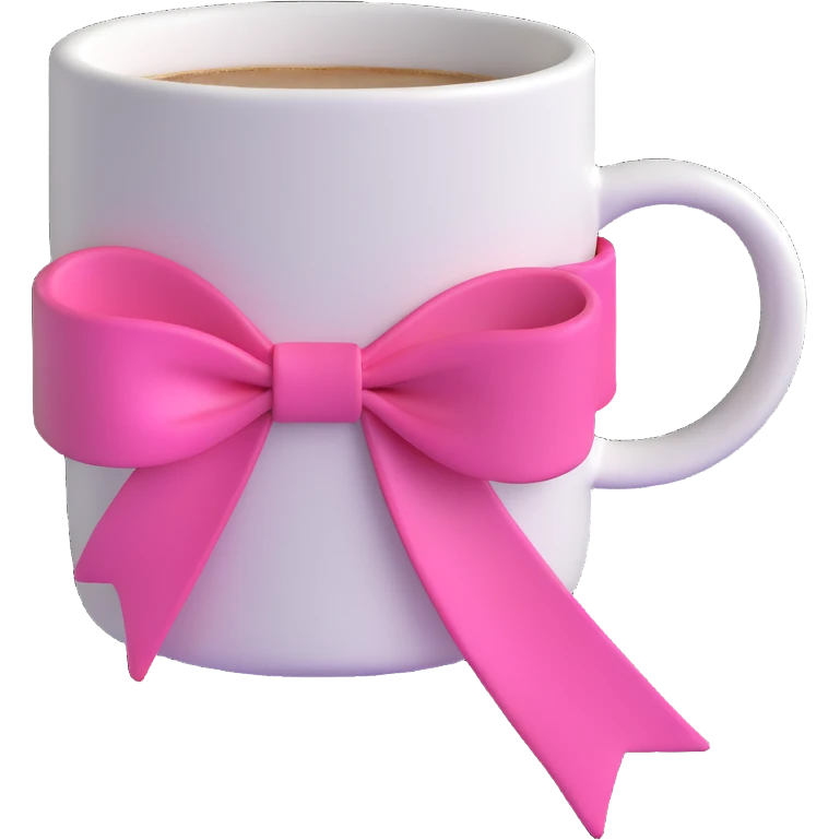 coffee cup with a pink ribbon emoji