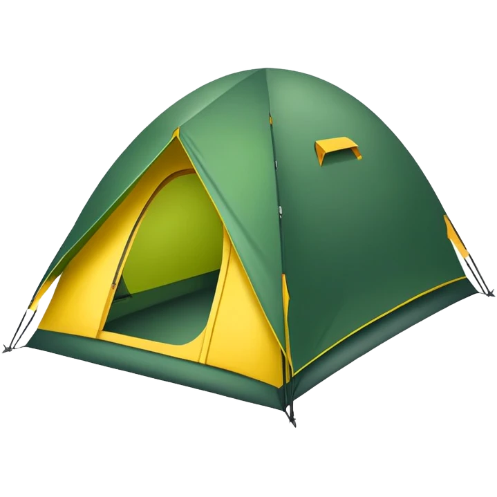 green and yellow camping tent emoji