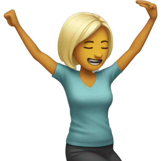 A woman dabbing emoji