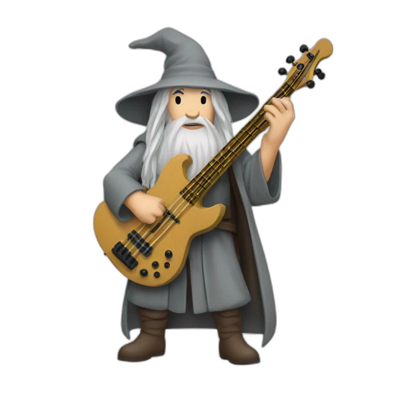 gandalf playing 7 string bass guitar emoji