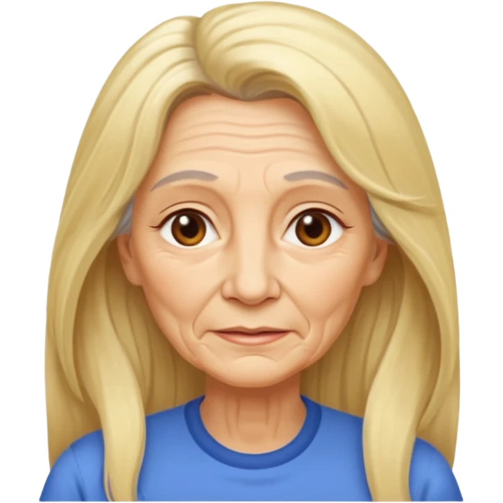 Femme 70 ans blonde cheveux long emoji