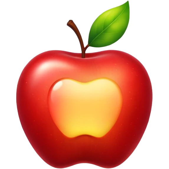 glowing Apple emoji