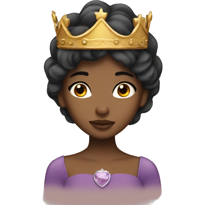 prinses with crown dark hair and with closed eyes emoji