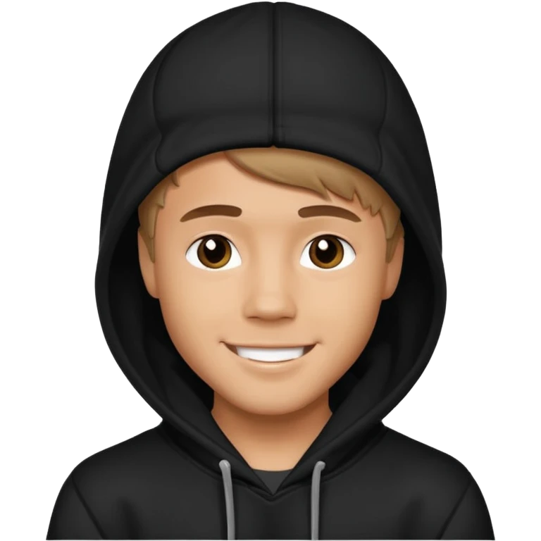 justin bieber wears black hoodie emoji