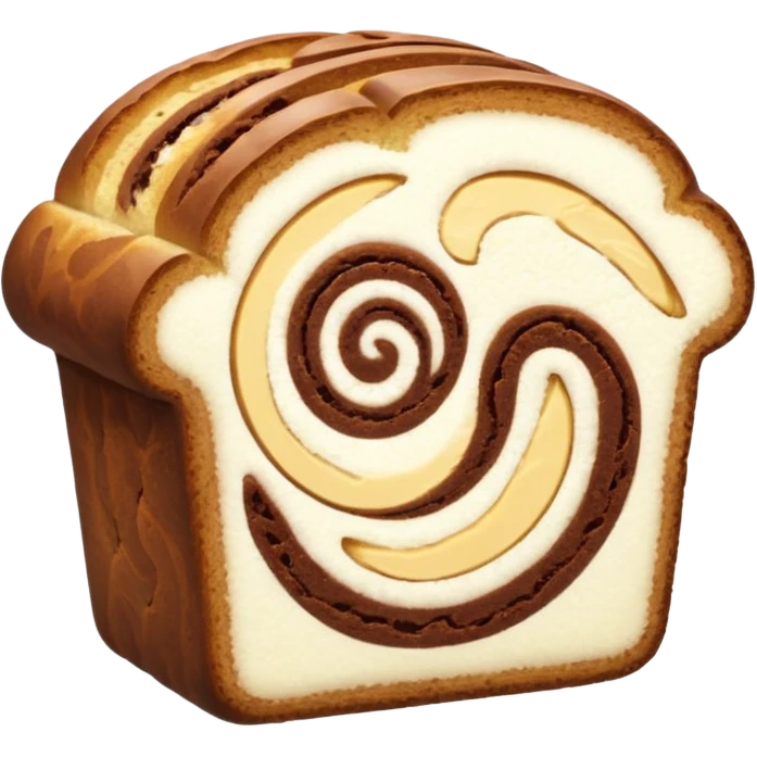 sweet bread sliced with cocoa lines inside emoji