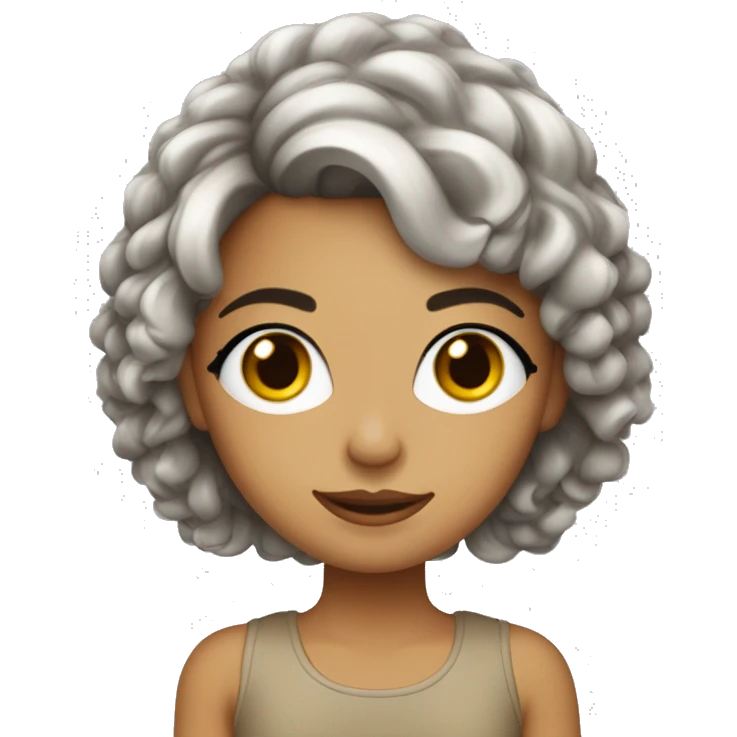 menina cabelo curto castnho pele bege cralo olho castanho goldem com as orelhas para baixo emoji