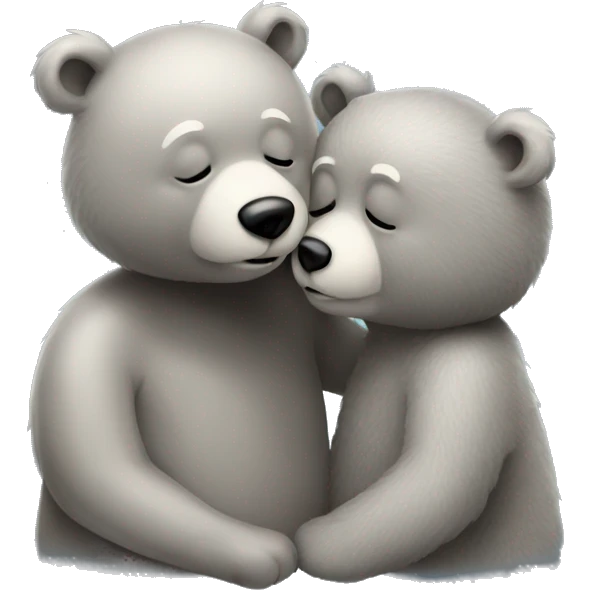 realistic-grey-bear-gives-kiss emoji