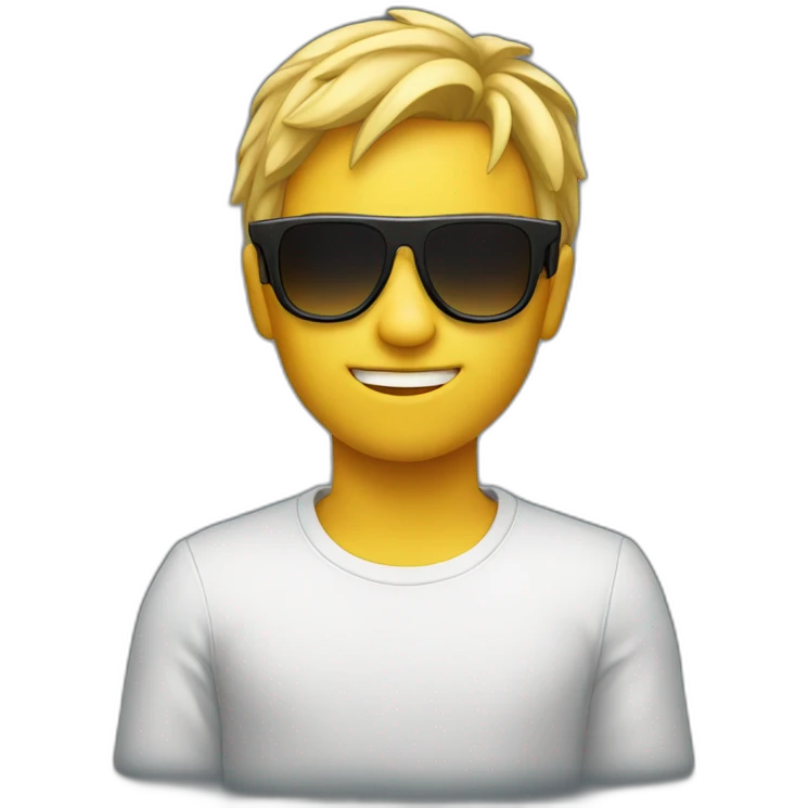 Cool boy with cool sunglasses emoji