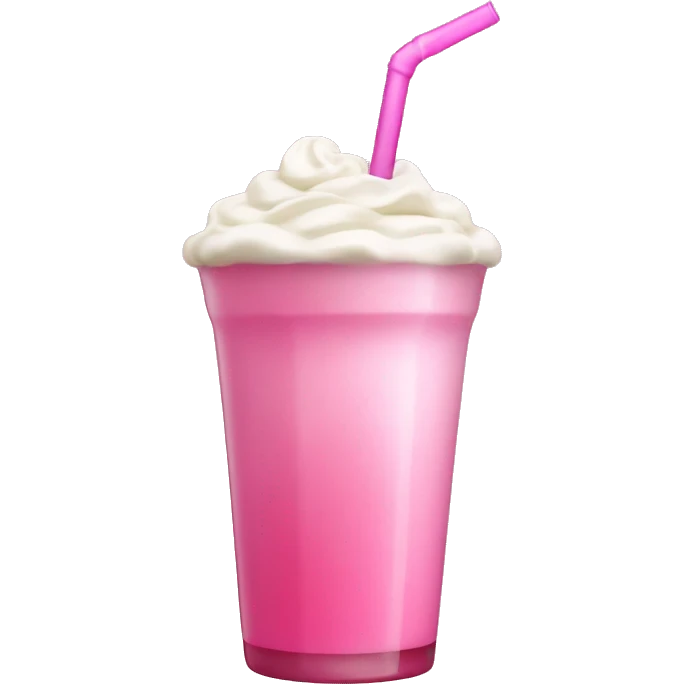 Pink drink with cream with a straw  emoji