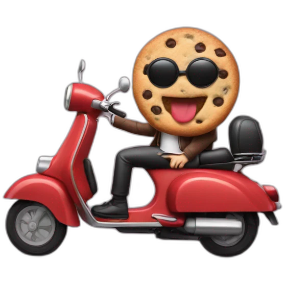salameche on scooter do cookie emoji