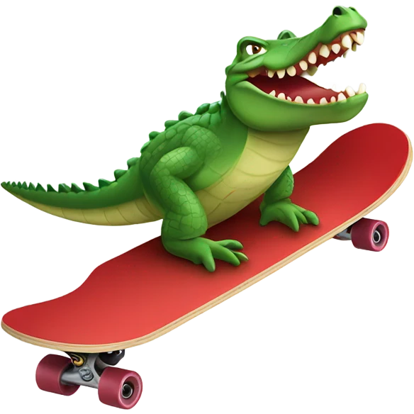 crocodile skateboarding on a red skateboard emoji